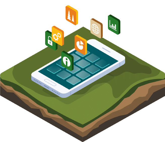 Technical & Analytical icon depicting a smartphone analyzing data